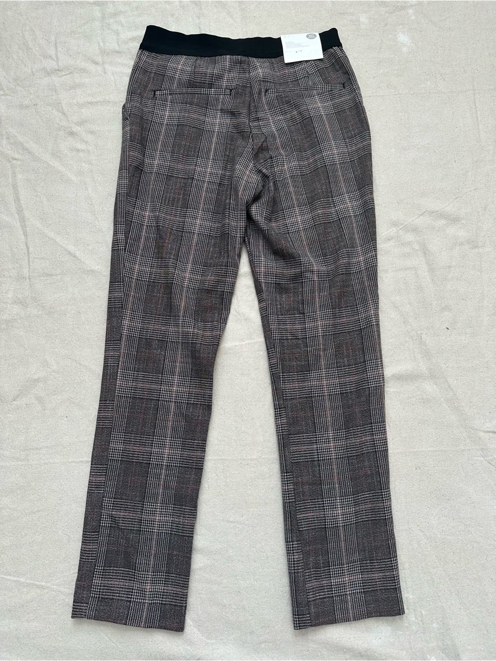 NWT H&M Plaid Slim Ankle Slacks Dress Pants Gray Pink Size 4 - Picture 11 of 12